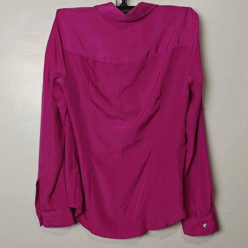Michael Kors Fuchsia Zip-Up Blouse